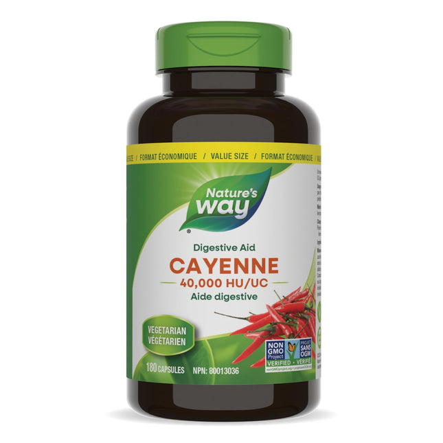 Nature's Way Cayenne 40,000 HU Capsules – 180 Count