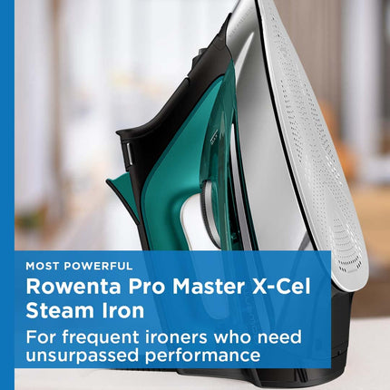 Rowenta Pro Master Stainless Steel Soleplate Steam Iron for Clothes, 1775 Watts, 210 g/min, 400 Microsteam Holes, Anti-Drip, Auto Shutoff, Powerful Steam, DW8360, Black & Blue 🍁 All In One Marketplace Canada