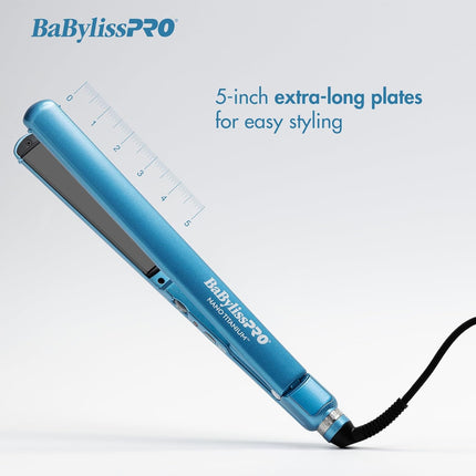 BaBylissPRO Nano Titanium & Ceramic Ultra-Slim Hair Straightener, Blue