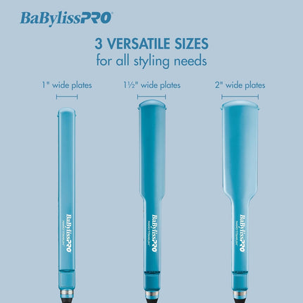 BaBylissPRO Nano Titanium & Ceramic Ultra-Slim Hair Straightener, Blue