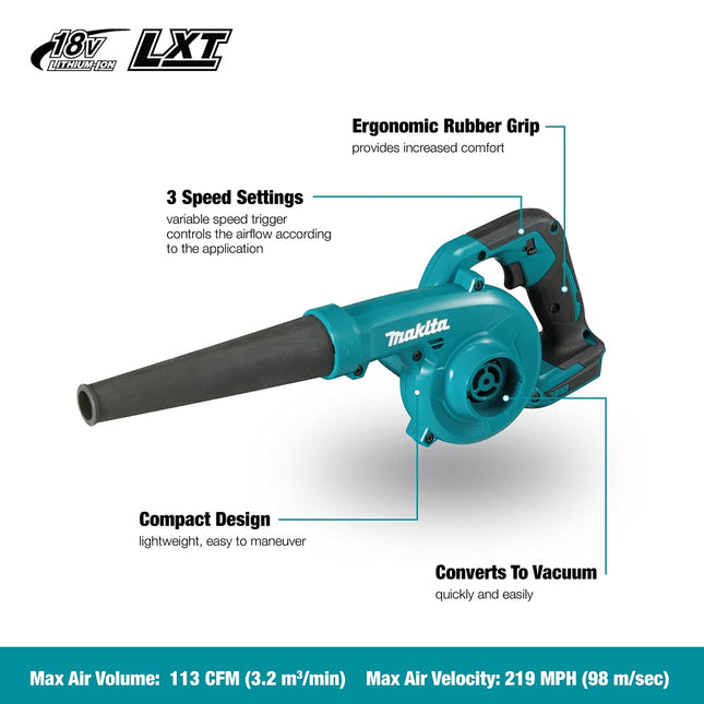 Makita 18V LXT Cordless Blower 3-Speed (Tool Only)