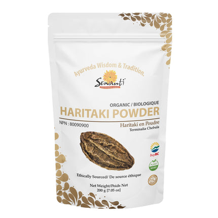 Sewanti Ayurvedic Organic Haritaki Powder - Terminalia Chebula for Constipation Relief, Digestive Wellness & Intestinal Cleanse | NPN 80090900 | GMP Certified | Packaged in Canada, 200g 🍁 All In One Marketplace Canada