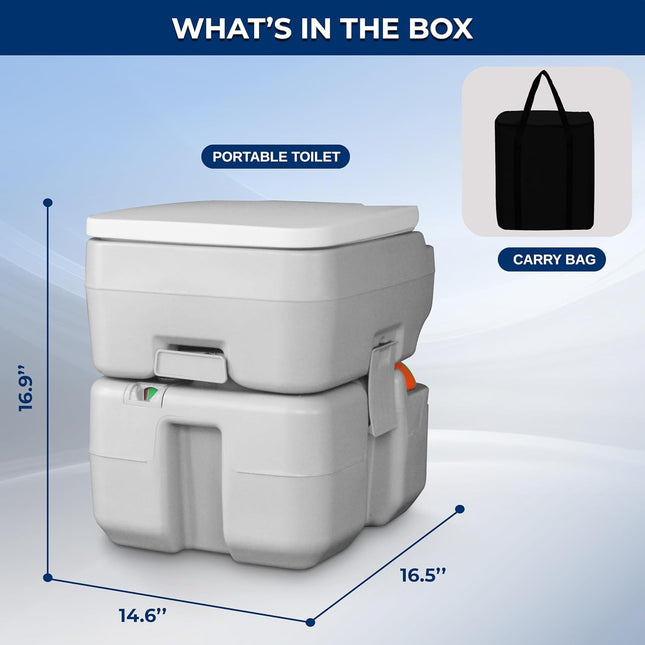 SerenLife 5.2 Gallon Portable Camping Toilet – Flushable