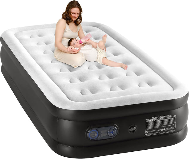 Sweetcrispy Twin Inflatable Air Mattress 18" – 660 lb Capacity