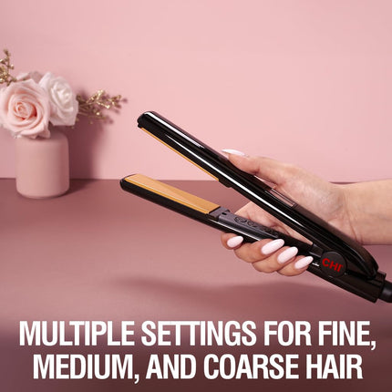 CHI Original Digital Ceramic Hairstyling Iron, Hair Straightener Delivers Shiny, Smooth Results, Even Heat for Less Damage, 1" Iron, Piano Black 🍁 All In One Marketplace Canada