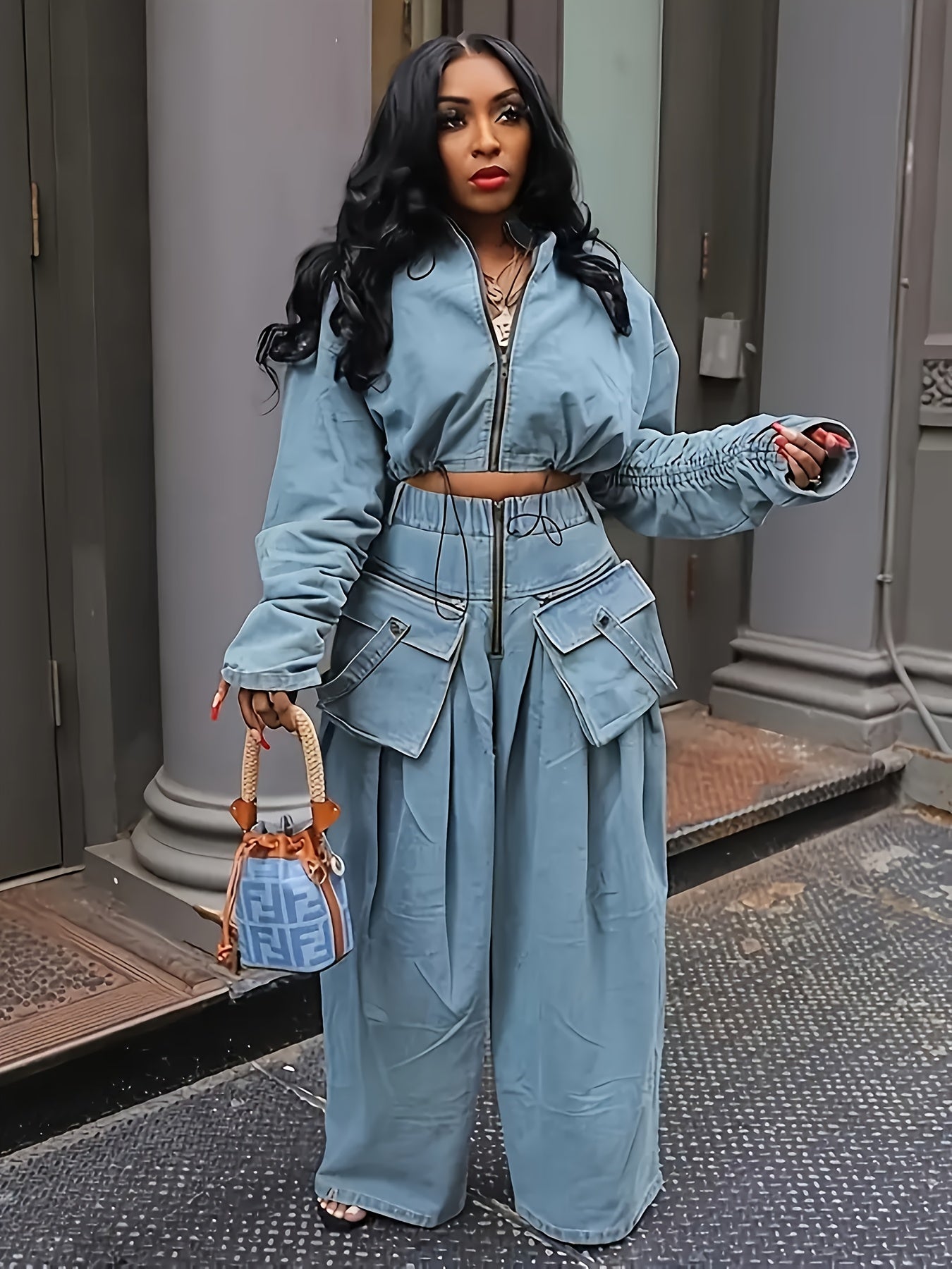 Women'S Two-piece Denim Outfit  Jacket