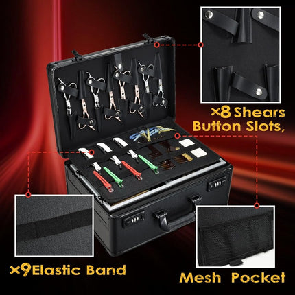 6-Person Sliding Tray Professional Barber Case