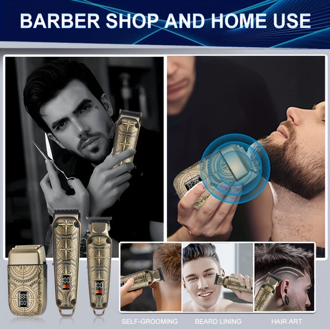 DIBELLAY 3‑Piece Men's Hair Clipper Set – USB Rechargeable