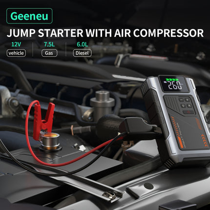 Portable Car Jump Starter with Air Compressor, 5-in-1 6000A