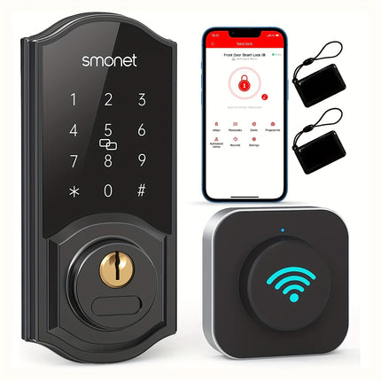 [Smart Door Lock] WiFi Smart Door Lock Deadbolt | Smonet With G2 Hub Gateway