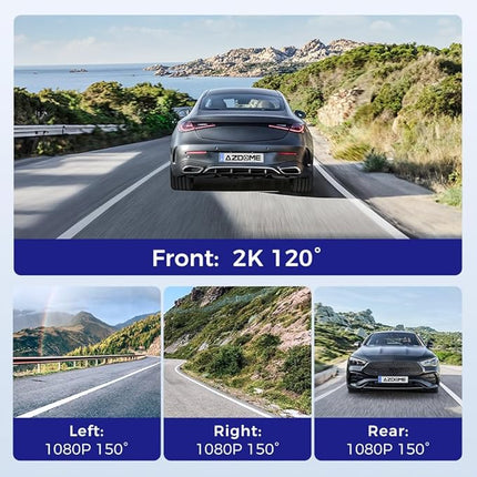 AZDOME M660 4 Channel 360° Dash Cam with 128GB eMMC, 2.5K+1K+1K+1K Dashcam