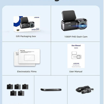 AZDOME M200 1080P Front Dash Cam