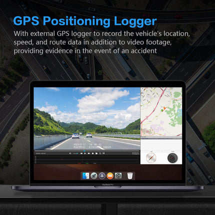 A365 Dash Cam, 4 Channel Camera FHD 1080Px4, Front, Left, Right and Rear, Front and Rear Inside, Built in GPS WiFi, Support 256 GB Max, Free 64GB Card, A365-4CH