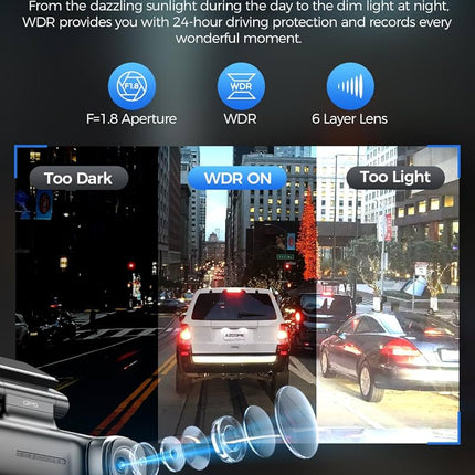 AZDOME M590 3 Channel Dash Cam