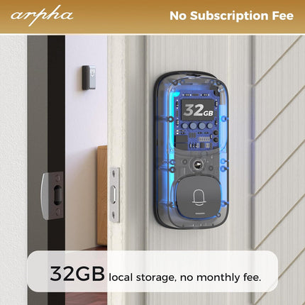 ARPHA AL501 Smart Door Lock with Video Camera - 6 in 1