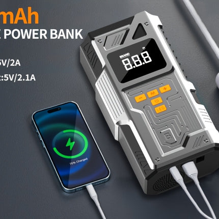 [Portable Car Jump Starter] 8000mAh USB Charging, Emergency LED Light - 3500A