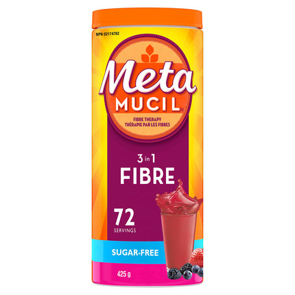 Metamucil, Daily Psyllium Husk Powder Supplement, Sugar-Free, 4-in-1 Fibre for Digestive Health, Berry Smooth Flavored Drink, 72 Servings 🍁 All In One Marketplace Canada