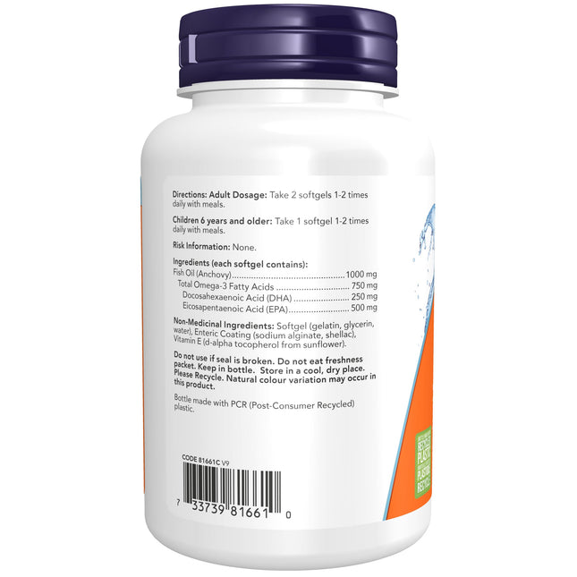 NOW Ultra Omega-3 Enteric Coated, 90 Softgels