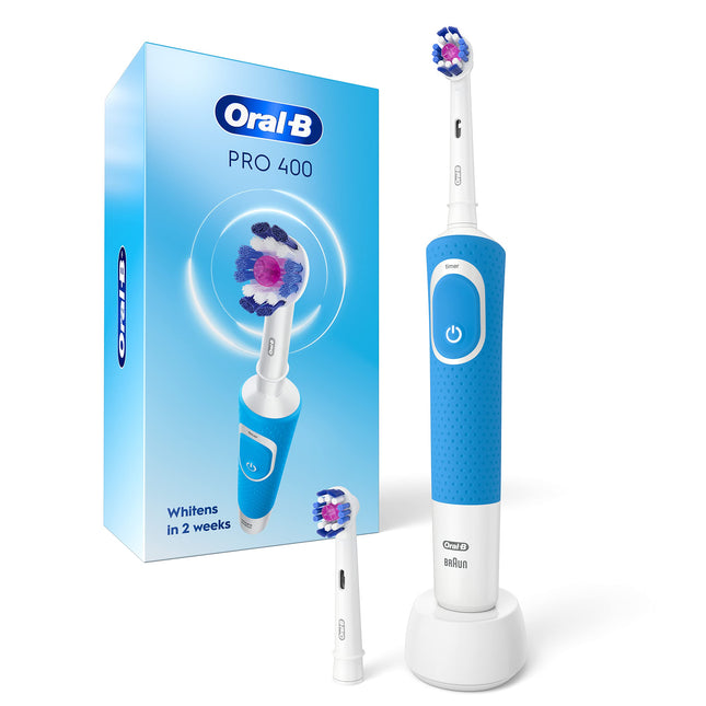 Oral-B Pro 400 3D White Electric Toothbrush – 2 Brush Heads