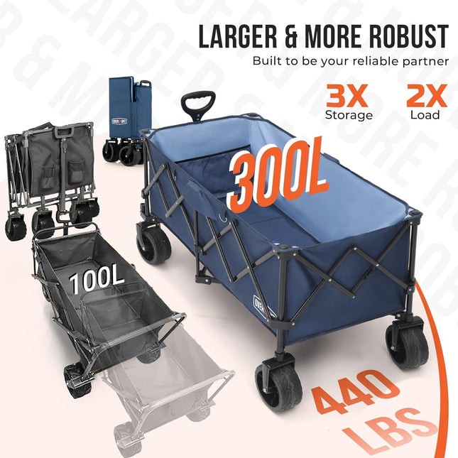Overmont 300L Foldable Utility Beach Wagon