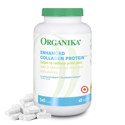 Organika Enhanced Collagen Protein Capsules - For Healthy Hair, Skin, Nails, Joints - Hydrolyzed For Better Absorption – Grass-Fed, Non-GMO - 240 Capsules 🍁 All In One Marketplace Canada