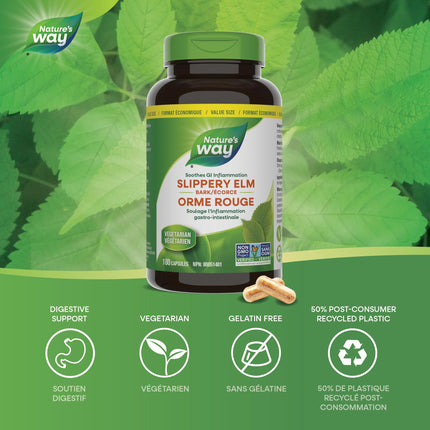 Nature's Way Slippery Elm Bark – 180 Capsules