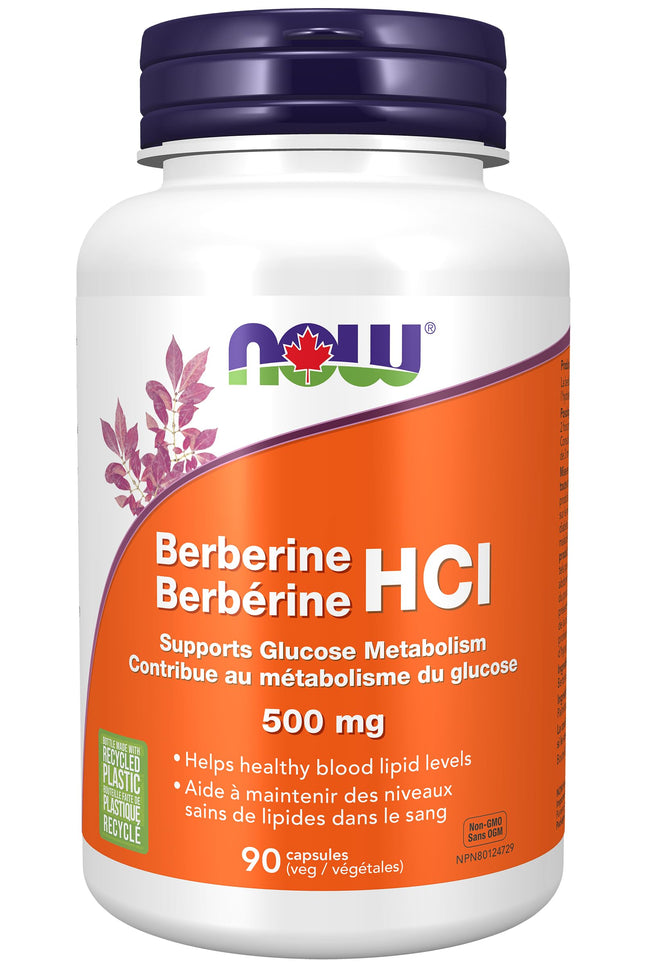 NOW Berberine HCL 500 mg, 90 Veg Capsules