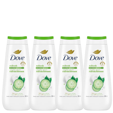 Dove Refresh Body Wash Cucumber & Green Tea 24H Freshness, 325mL, 4-Pack