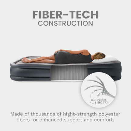 INTEX 64131ED Dura-Beam Plus Deluxe Pillow Rest Air Mattress: Fiber-Tech – Twin Size – Built-in Electric Pump – 16.5in Bed Height – 300lb Weight Capacity 🍁 All In One Marketplace Canada