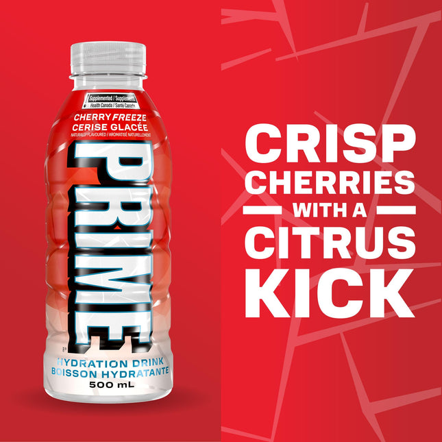PRIME Hydration Cherry Freeze Sports Drink – 500mL, 12 Pack
