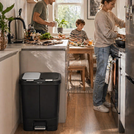 Step N’ Sort 40L Dual Compartment Recycling Bin – Slim Kitchen Waste & Recycling System (2 × 20L) 🍁 All In One Marketplace Canada