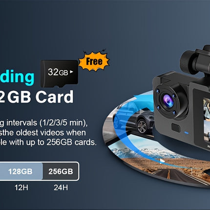 Dual Dash Cam – 4K Front & Rear Recording + 32GB SD Card Included