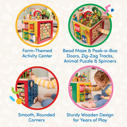 Battat Wooden Activity Cube, 5-Sided Play Center