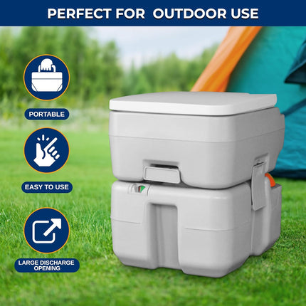 SerenLife Portable Toilet - 5.2 Gallon Camping and RV Porta Potty, Flushable, Leak Proof and Detachable Waste Tank, Ideal for Road Trip, Boats, Travel and Hiking Gear Essentials 🍁 All In One Marketplace Canada