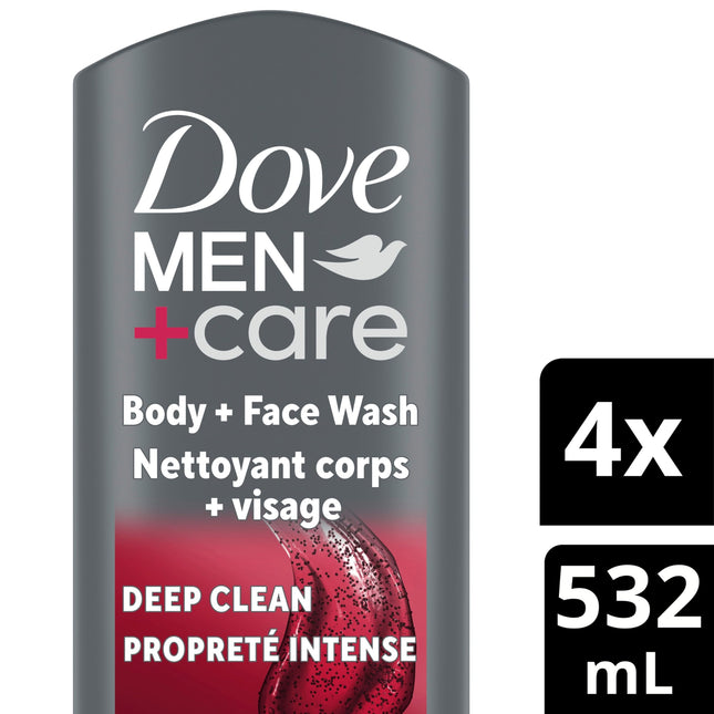 Dove Men+Care Deep Clean Body Wash 4-Pack