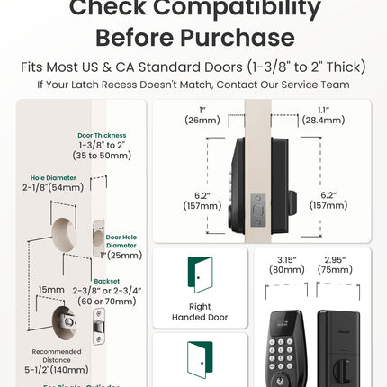 DESLOC C100 Plus Smart Keyless Entry Door Lock with Built-in WiFi 🍁 All In One Marketplace Canada
