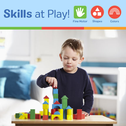 Melissa & Doug 100 Wooden Building Blocks with Storage Box 🍁 All In One Marketplace Canada