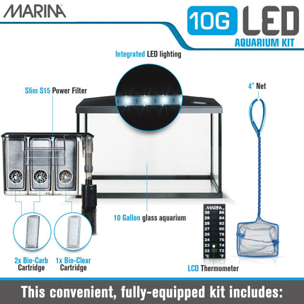Marina LED Aquarium Kit, 10 Gallon, (15256A1)