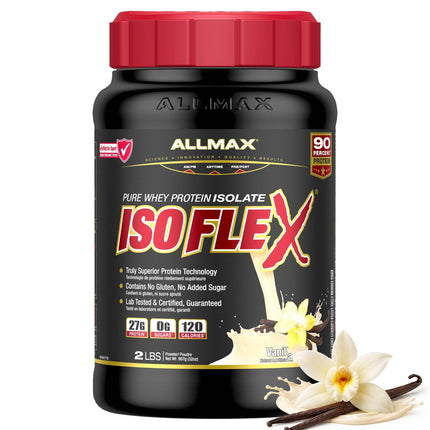 ALLMAX ISOFLEX Whey Protein Isolate, Vanilla, 2 lb