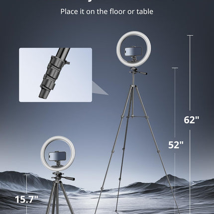 UBeesize 12 inch Ring Light with Stand, Selfie Ring Light with 50" Extendable Tripod Stand & Phone Holder for Live Stream/Makeup/YouTube Video 🍁 All In One Marketplace Canada