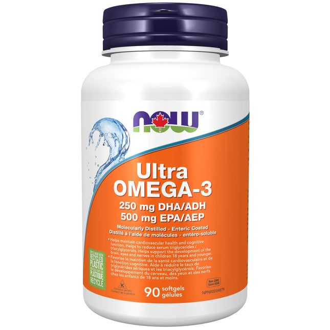 NOW Ultra Omega-3 Enteric Coated, 90 Softgels