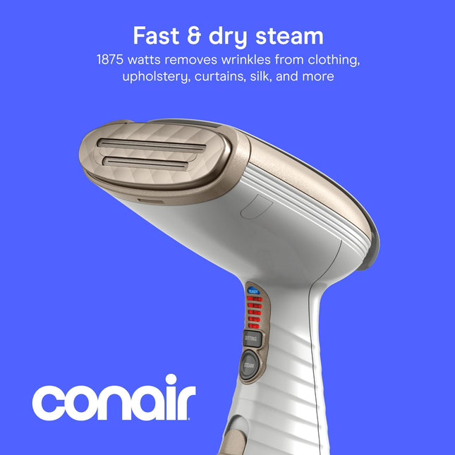 Conair Turbo Extreme Steam Hand Held Fabric Steamer, White/Champagne, One Size