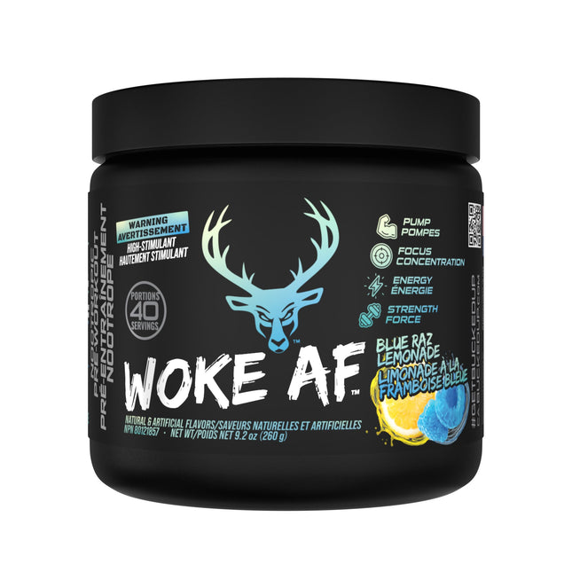 Bucked Up Woke AF Pre-Workout, Blue Raz Lemonade, 40 Servings