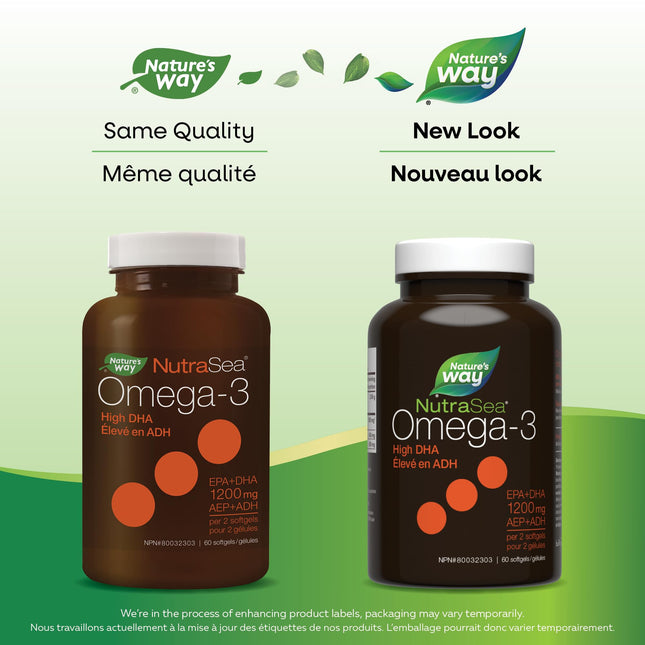Nature's Way NutraSea DHA 2X Omega-3 – Fresh Mint, 60 Softgels