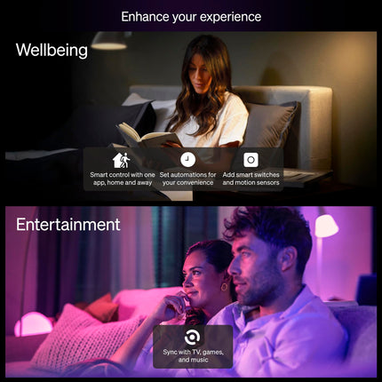 Philips Hue Essential Starter Kit: Bridge + 4 Essential E26 Smart Bulbs, White and Color Ambiance, 2200K-6500K, Dimmable, Works with Alexa, Google Assistant, Samsung SmartThings, Apple Home 🍁 All In One Marketplace Canada