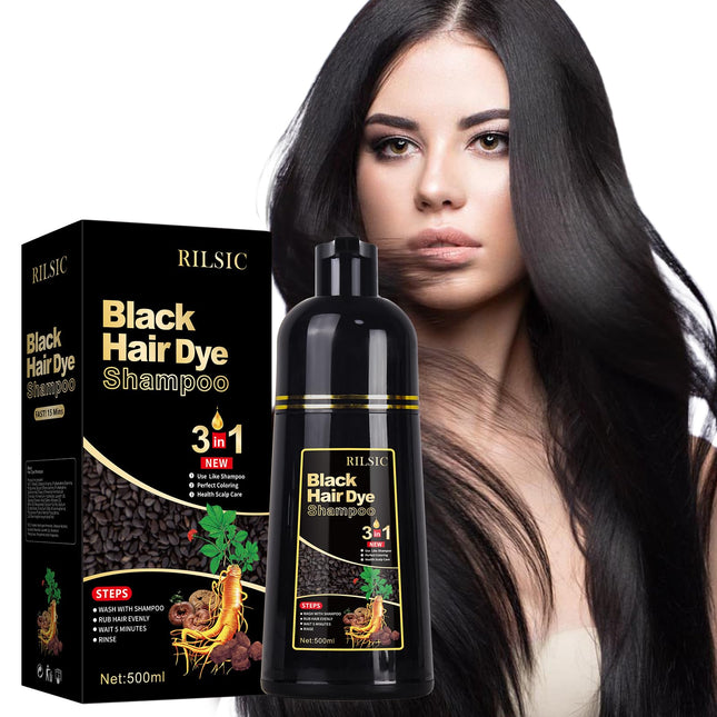 Hair Color Shampoo 3-in-1 Natural Black 500 mL