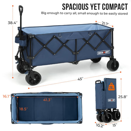 Overmont 300L Foldable Utility Beach Wagon