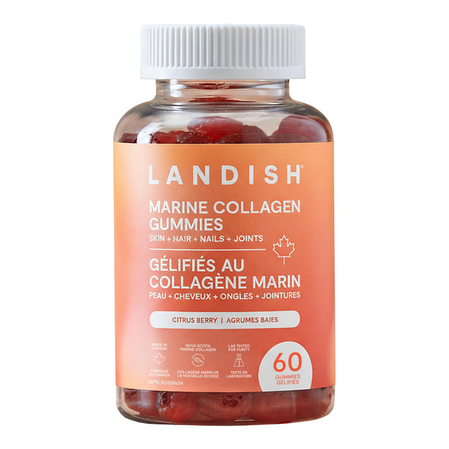 Landish Marine Collagen Gummies, Skin Hair Nails & Joints, 60 Gummies