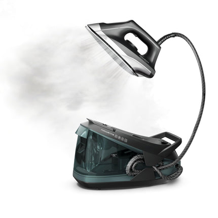 Rowenta Iron Steamer for Clothes Master Steam Station, Professional Steam Iron for Clothes with Stainless Steel Soleplate, 57 Oz, 400 Microsteam Holes, Built-In Pump, 1750 Watts, Black/Green, VR8338 🍁 All In One Marketplace Canada