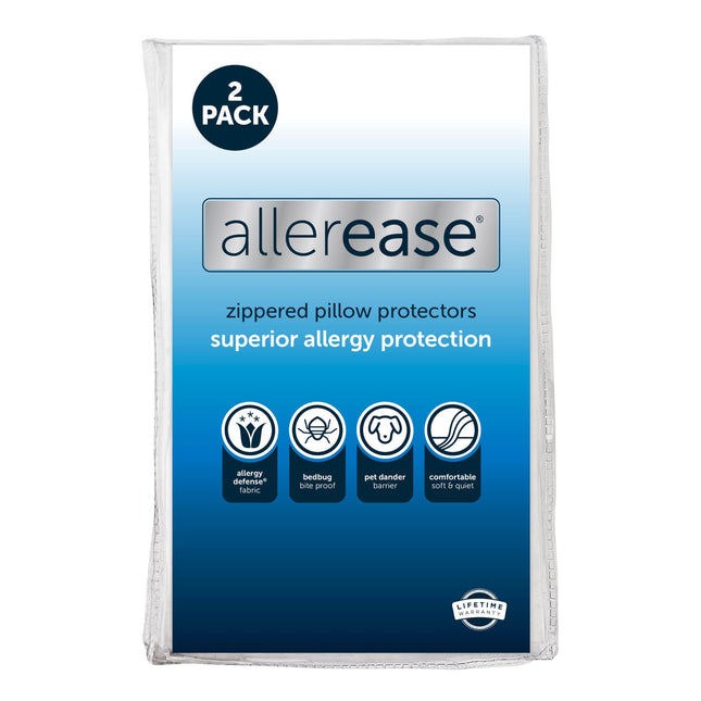 AllerEase Standard/Queen Pillow Protectors – Set of 2
